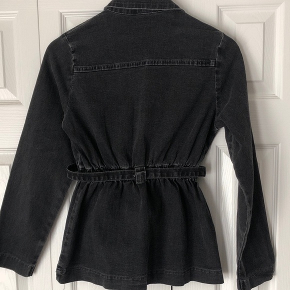 Girls Black Denim Jacket - Picture 4 of 9